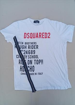 Футболка чоловіча dsquared2 zip logo білий xl