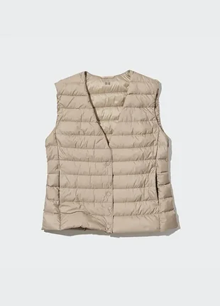 Пухова жилетка uniqlo беж 4
