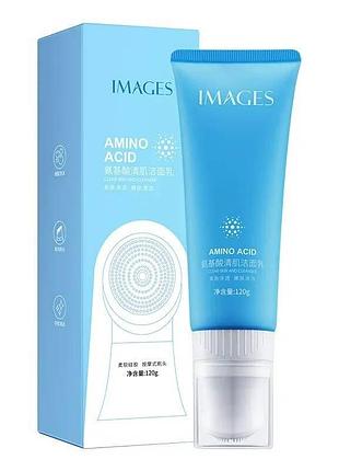 Мягкая пенка для умывания images amino acid clear skin and cleanser с аминокислотами, с массажной щеткой