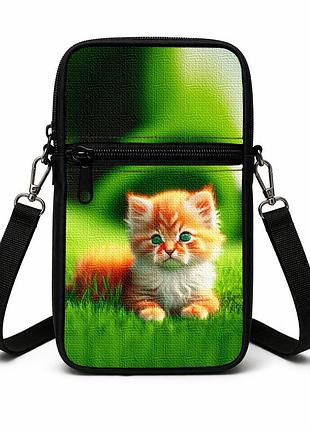 Сумка-чехол для телефона с котиком детская сумка через плечо, водонепроницаемая мини сумка (4887)