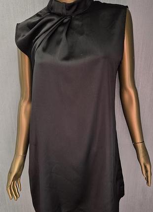 Коротка сатинова сукня zara 5