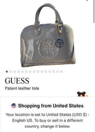 Сумка жіноча guess patent leather tote сіра