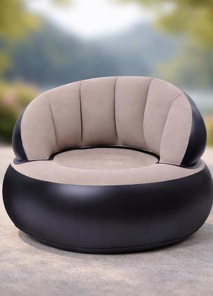 Надувное кресло air sofa / надувное велюровое кресло 80×80×67см бежевый