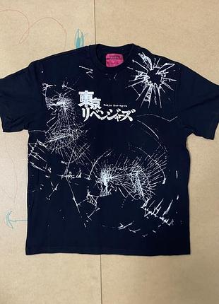 Футболка чоловіча bershka tokyo revengers чорна xs