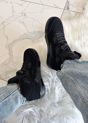 Jordan 5 black dark blue gum 3