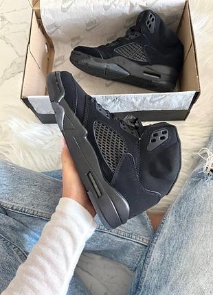 Jordan 5 black dark blue gum 6