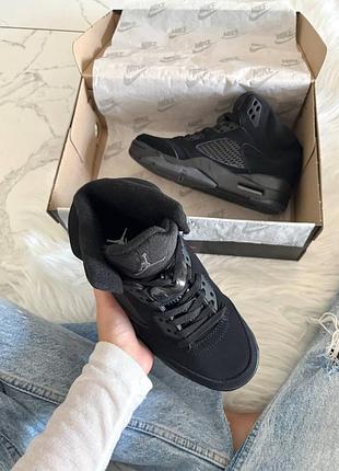 Jordan 5 black dark blue gum 7