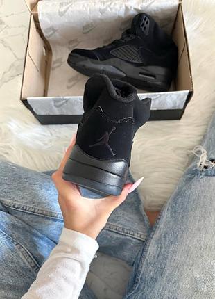 Jordan 5 black dark blue gum 8