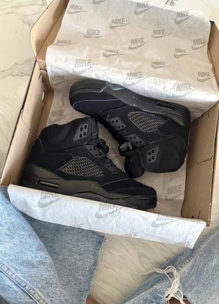 Jordan 5 black dark blue gum 9