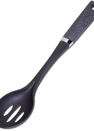 Ku ложка поварская kamille universal fit нейлоновая с прорезями 35 см для кухни сервировки и приготовл uni2l_k