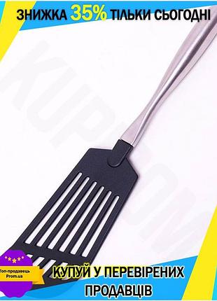 Ku лопатка кулинарная kamille universal fit из нержавеющей стали нейлоновая для антипригарной посуды к uni2l_k