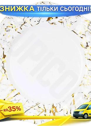 Ku набір 2 обідні universal fit тарілки golden-marble білий фарфор із золотом для сервірування столу п uni2l_k