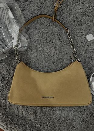 Сумка жіноча michael kors багет бежева замшева