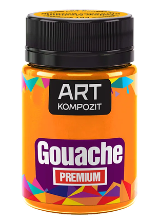 Гуашь художественная premium "art kompozit", 60 мл, желтый средний