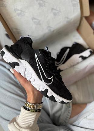 Кроссовки nike react vision black white 3