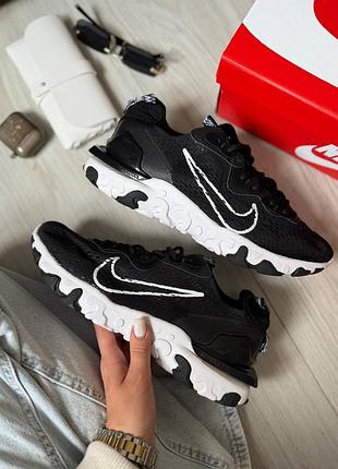 Кроссовки nike react vision black white 2