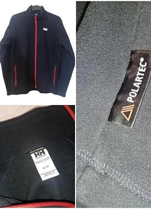 Чоловіча тонка фліска / флісова кофта  на блискавці helly hansen polartec р. m/ l оригінал темно -синя