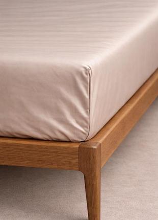Простынь на резинке ecotton 90х200 см из сатина бежевого цвета 14-1210 shifting sand