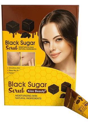 Цукровий скраб для обличчя black sugar scrub із чорного цукру 4 ml