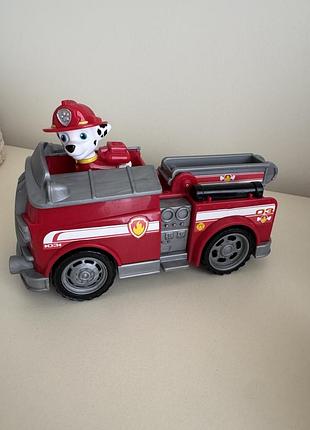 Ігровий набір з фігурками для хлопчика paw patrol пожежна машина маршала червона
