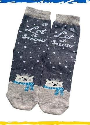 Носки новогодние женские легкие с разными рисунками (let it snow) 36-40