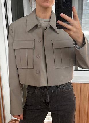Жіночий піджак mango укорочений сірий s