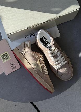 Кеди golden goose suede ball star sneakers beige suede