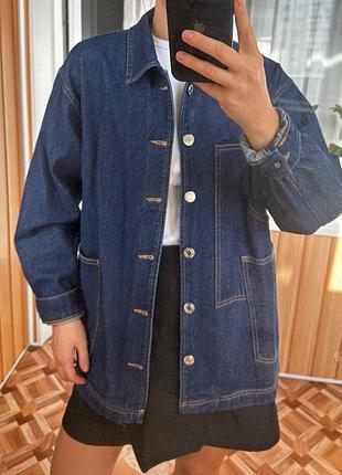 Жіноча джинсова куртка pull&bear синя розмір s