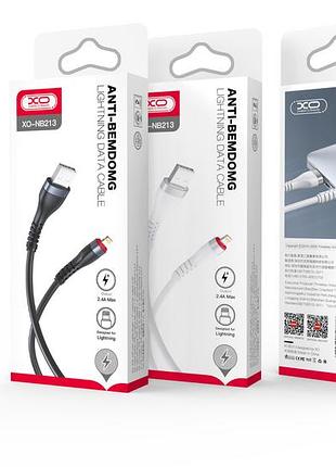 Кабель для заряджання usb cable xo lightning (nb213) 2.4a/1m білий