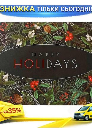 Ku набор сервировочных салфеток universal fit happy holidays 12 штук для стола плейсматы полипропилен uni2l_k