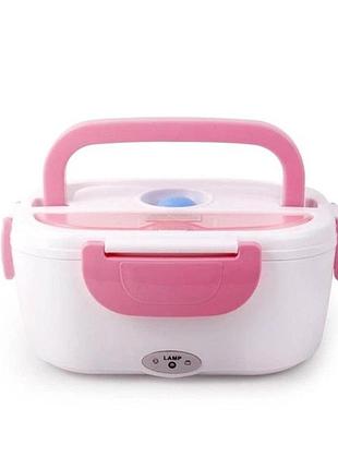 Ланчбокс з підігрівом їжі 220v, electric lunch box, ланч-бокс рожевий