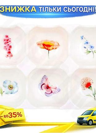 Ku підставка для яєць universal fit flower garden фарфорова 6-ти секційна для сервірування столу монаж uni2l_k