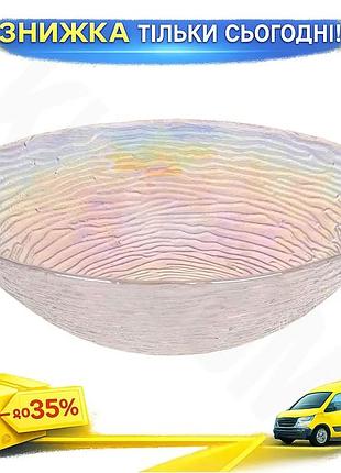 Ku набор глубоких стеклянных universal fit тарелок fleur pearl 20см 900мл для обеда на 6 персон посуда uni2l_k