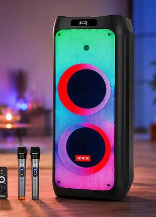 Портативная акустика zxx-5590 100вт / bluetooth колонка 88х32х32см / аккумуляторная, акустическая система / караокая колонка с