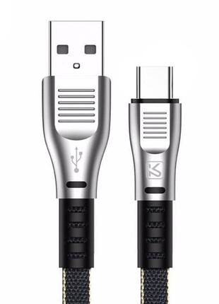 Usb кабель плоский kaku ksc-100 usb - type-c 1.2m / 2.8a - grey