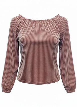 Жіноча блузка-топ з оксамитової плісе, довгий рукав,pretty wind, made in italy,s-m