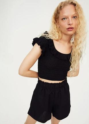 Новый вязаный структурный укороченный топ h&amp;m