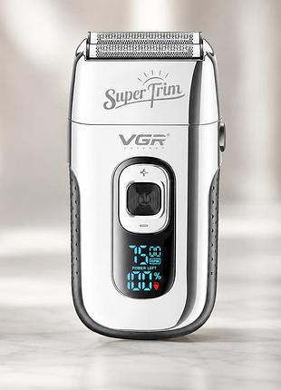 Бритва vgr v 332 silver / шейвер сеточный на usb / электробритва с двойным лезвием и триммером