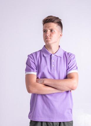 Сиреневая футболка поло мужская standart
