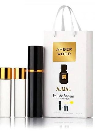 Ajmal amber wood 3x15ml - trio bag