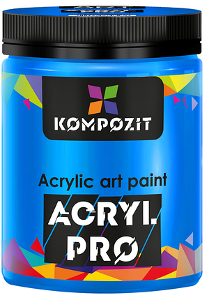 Фарба художня серія "флуоресцентна" acryl pro art kompozit 430 мл, 556 флуоресцентний блакитний