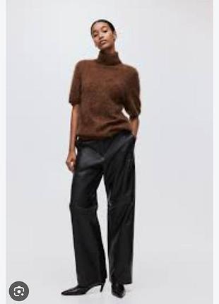 Шкіряні брюки h&m premium selection