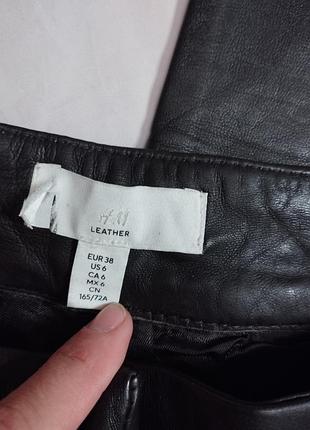 Шкіряні брюки h&m premium selection 7