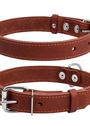 Ошейник "collar" одинарный (ширина 25мм, длина 38-50см) коричневый