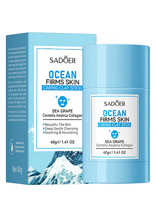 Глиняная маска-стик для лица sadoer ocean укрепляющая 40 г