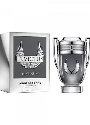 Мужской парфюм древесный paco rabanne invictus platinum edt 100 ml (euro quality)