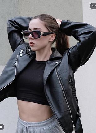 Куртка жіноча zara косуха чорна екошкіра xl