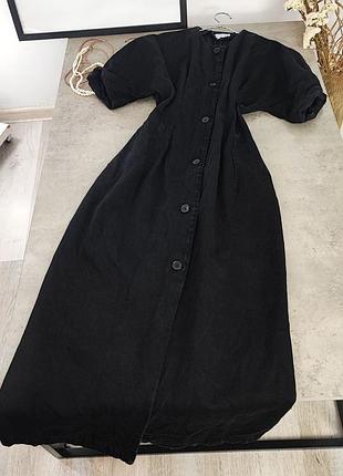 Стильна джинсова сукня на ґудзиках кольору washed black  zаrа