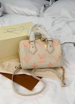 Сумочка lv speedy bandouliere 20 ivory/peach monogram