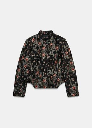 Куртка жіноча чорна жакардова zara new